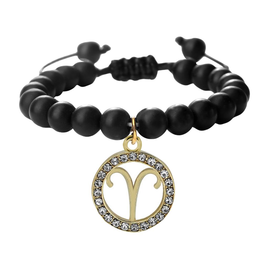 Constellation Friendship Bracelet Natural Stone Spacer Stretchable Bracelet Twelve Constellation Bracelet