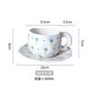 Cană din ceramică neregulată, ciupită manual în stil coreean de 300 ml, cu flori pictate manual, cu inimă de flori, ceașcă de cafea pentru mic dejun, lapte, ceai de după-amiază, cadou