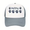 Meow Paw Print Trucker Hat Cat Lover Casual Polyester Mesh Baseball Cap Unisex Summer