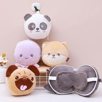 Creative 2 In 1 Eye Mask Neck Pillow Cartoon Soft Airplane Head Pillow Napping Sleeping Pillow for Travel&Office