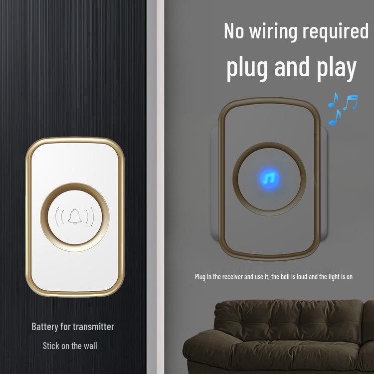 Long-Range Wireless Doorbell with Remote Control and Dual Chimes for Home & Elderly Assistance