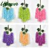 Uflower 6/12pcs Artificial Wisteria Vine Garland 110CM Silk Flower Ivy Leaf Rattan for Wedding Arch Wall Home Garden Party Decor