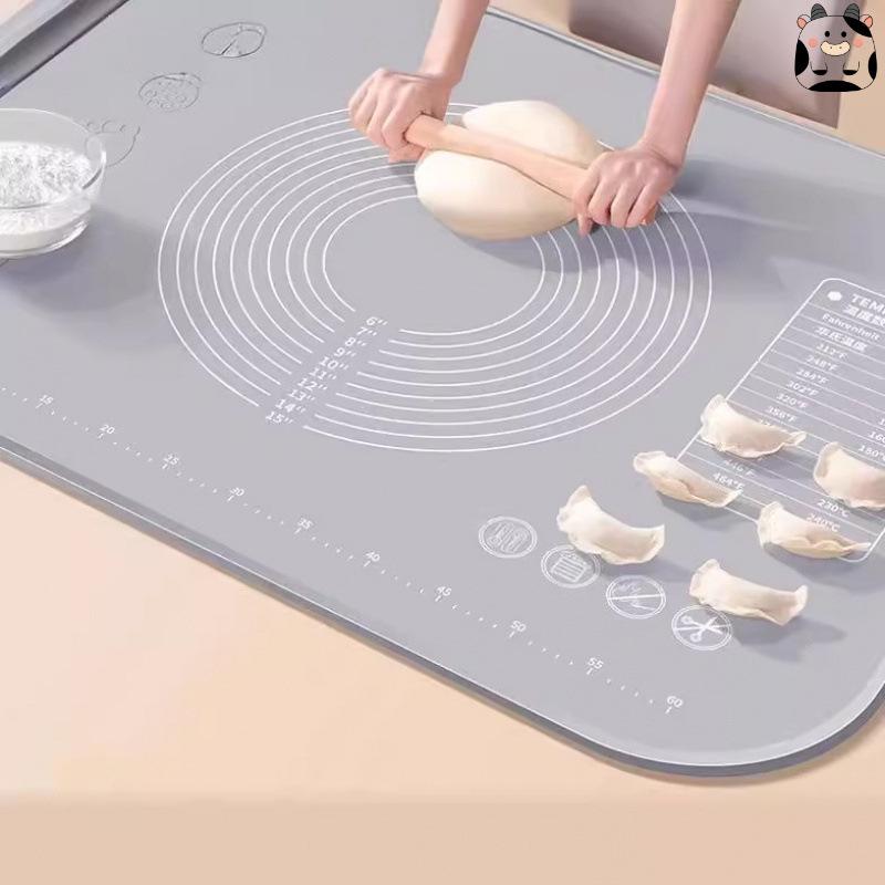 Food Grade Thickened Silicone Kneading and Rolling Mat, Non-Slip Cutting Board for Dumplings and Dough.