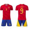 24-25 Spanje Thuisteam Nr. 9 Nationaal Team Voetbalshirt Kinderkleding Volwassen Set Maat 14-3XL