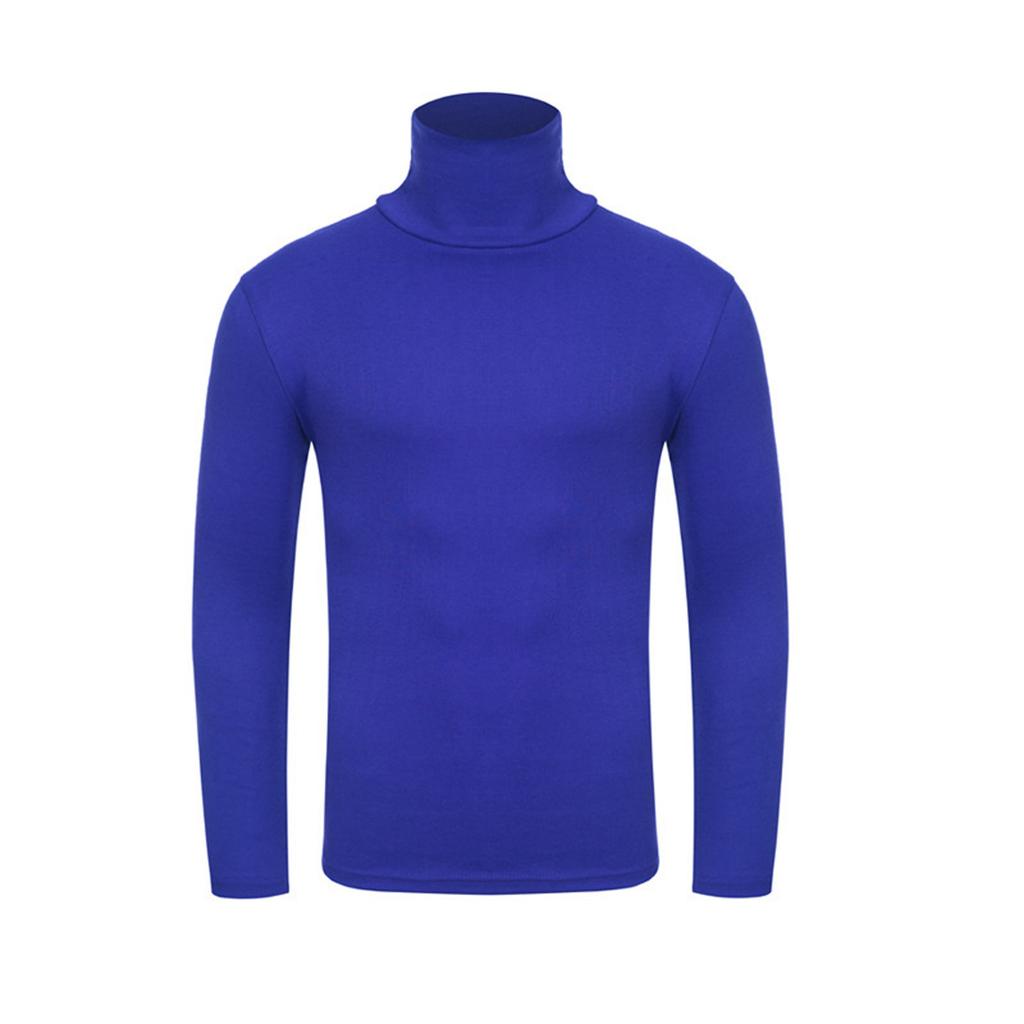 Men's Turtleneck Long Sleeve Solid Colour Stretch Slim Fit Bottoming Top Blouse