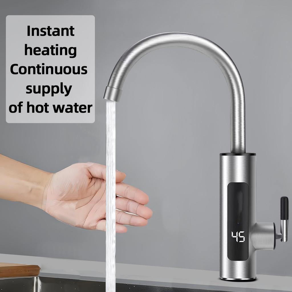 New Stainless Steel Electric Faucet Instant Heating Kitchen Dish Washing Hot And Cold Dual-use Intelligent Digital Water Heater