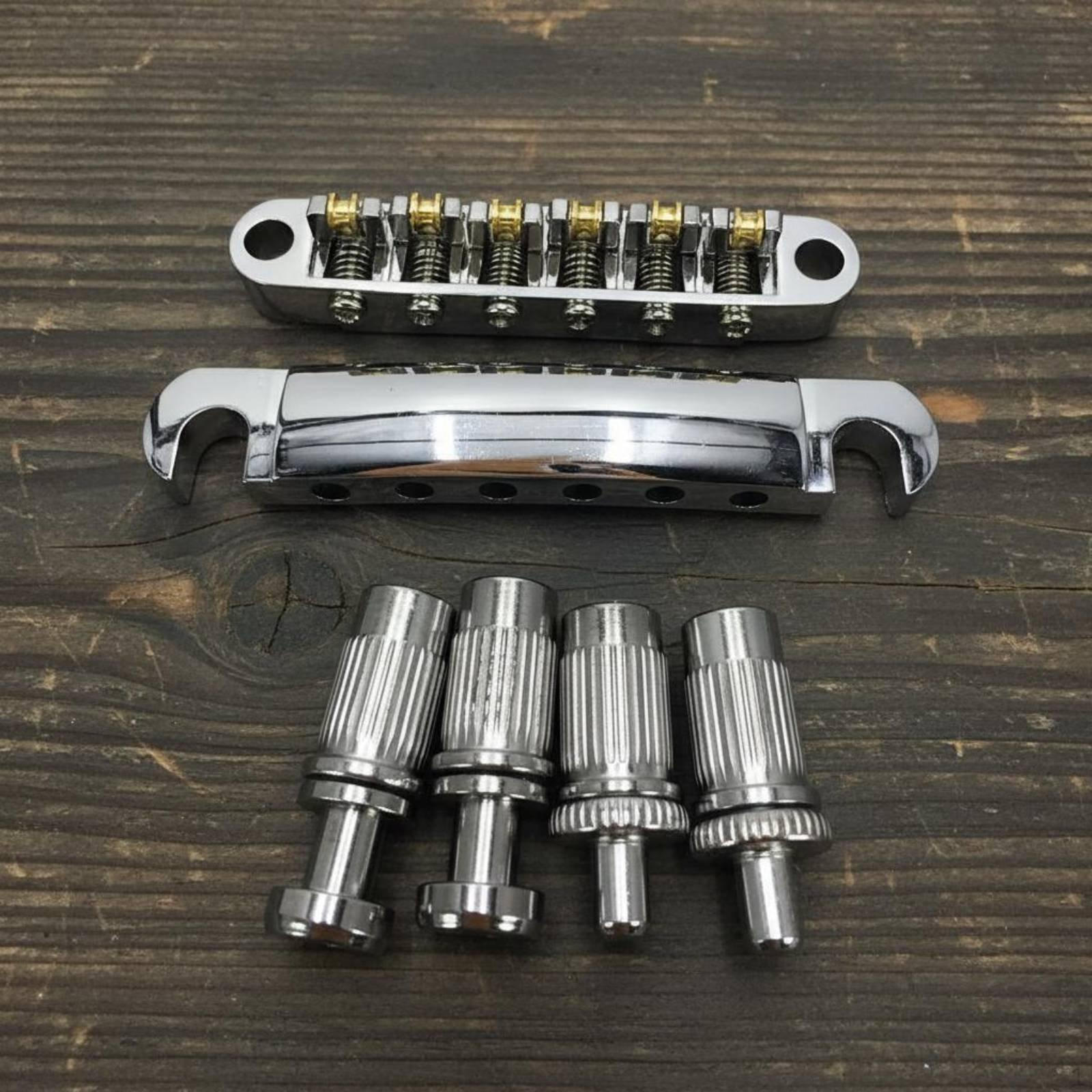 Adjustable Roller Bridge Improves Tuning Stability Saddle and Tailpiece Set Reduces