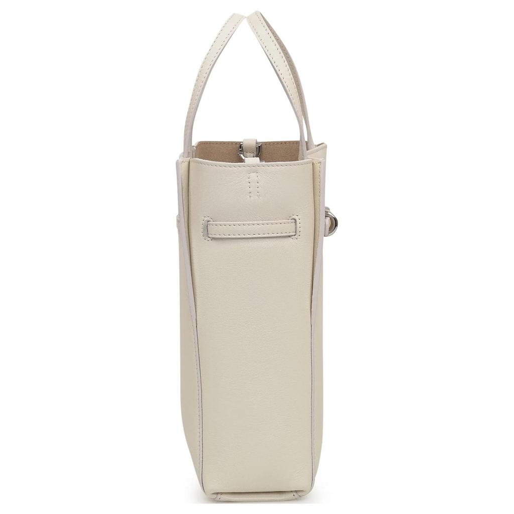 Givenchy Voyou Markenlogo Abnehmbarer Schultergurt Kalbsleder Tragetasche Einkaufstasche Mini Damen-Tote Elfenbein BB50ZTB231-105
