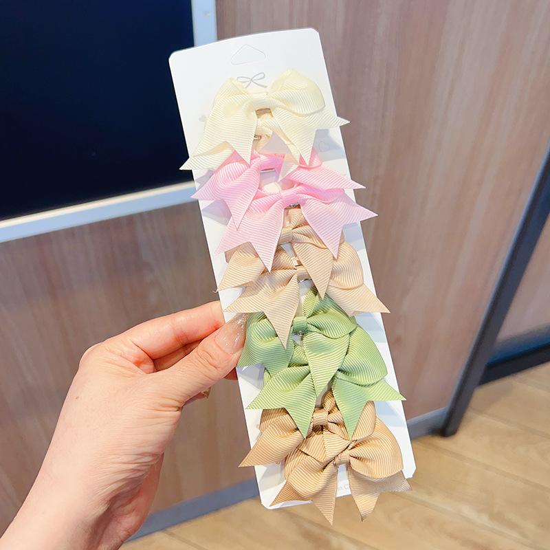 

10pcs Solid Bow Hair Clips for Girls Ribbon Bowknots Boutique Barrettes Hairpins Headwear Kids Cute Hair Accessories Gifts 4CM