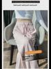 High-Waisted Pink Wide-Leg Pants for Women - Slimming, Casual, Spring/Autumn