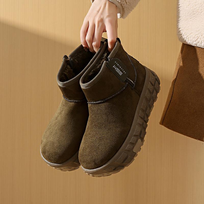 Women's Shoes High-top Shoes Velvet Warm Cotton Shoes, Winter New Thick Baseplate Shoes Casual Snow Boots Women's Shoes