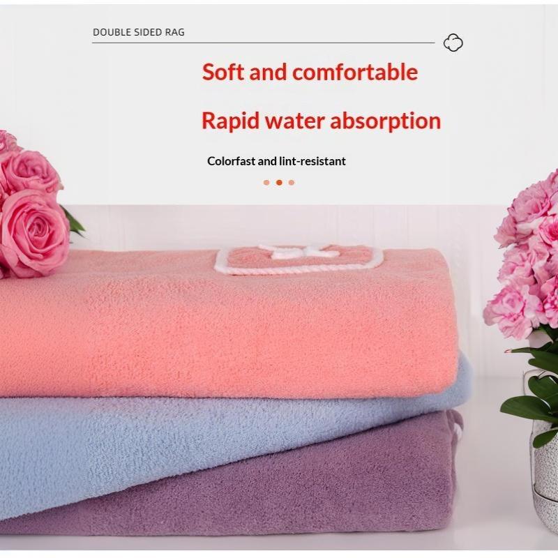 Soft Coral Fleece Wearable Bath Towel With Front Pocket Fast Water Absorption For Home Shower Spa Daily Use