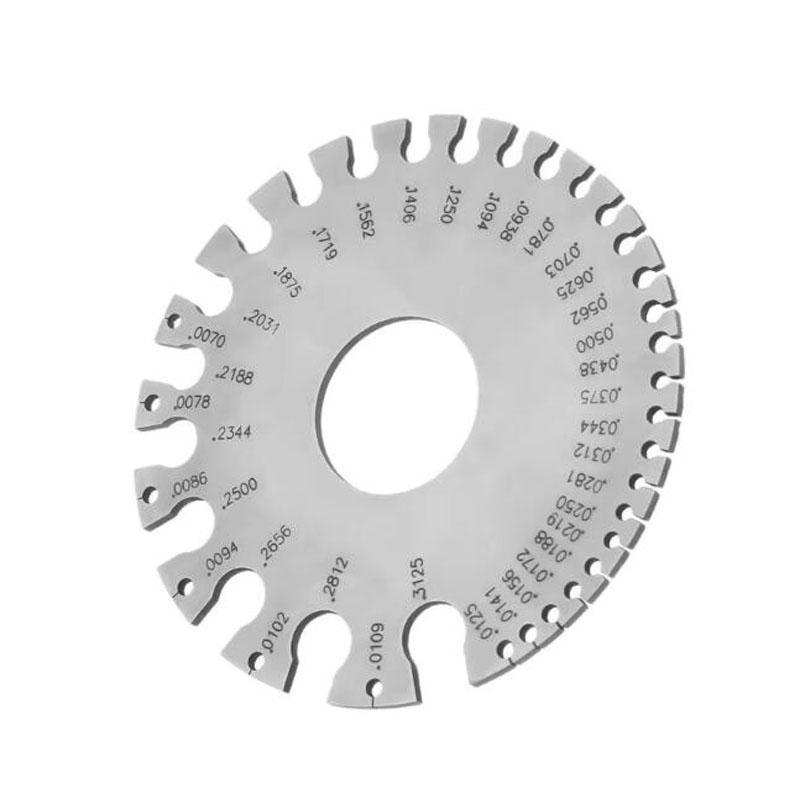 652F Stainless Steel 0-36 Round AWG SWG Wire Gauge Thickness Measuring Sheet Diameter Metal Machinist Measurement Plate Ruler