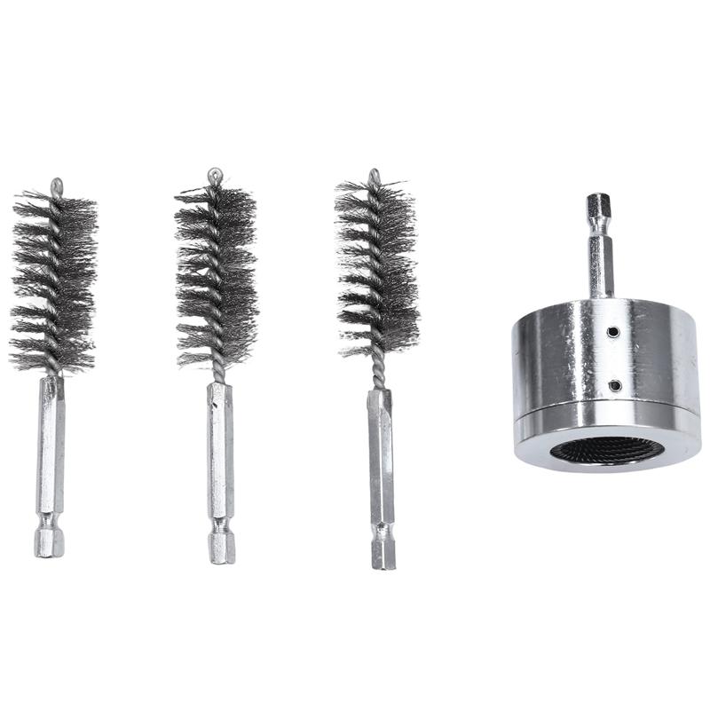 A96I-Metal Copper Pipe Cleaner,Tube Cleaning Brush For Power Drill Copper Tube Cleaner Brush For Drill