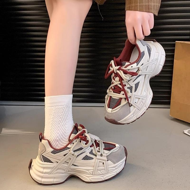 Nye Dad-sko med tykk såle for kvinner, Høydeøkende fritidssportssko