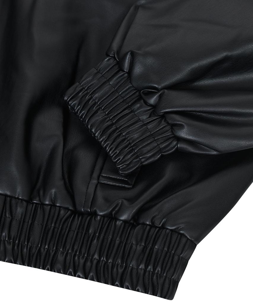 Standarderror 87-Stan058 Raglan Leather Blouson Jacket Black