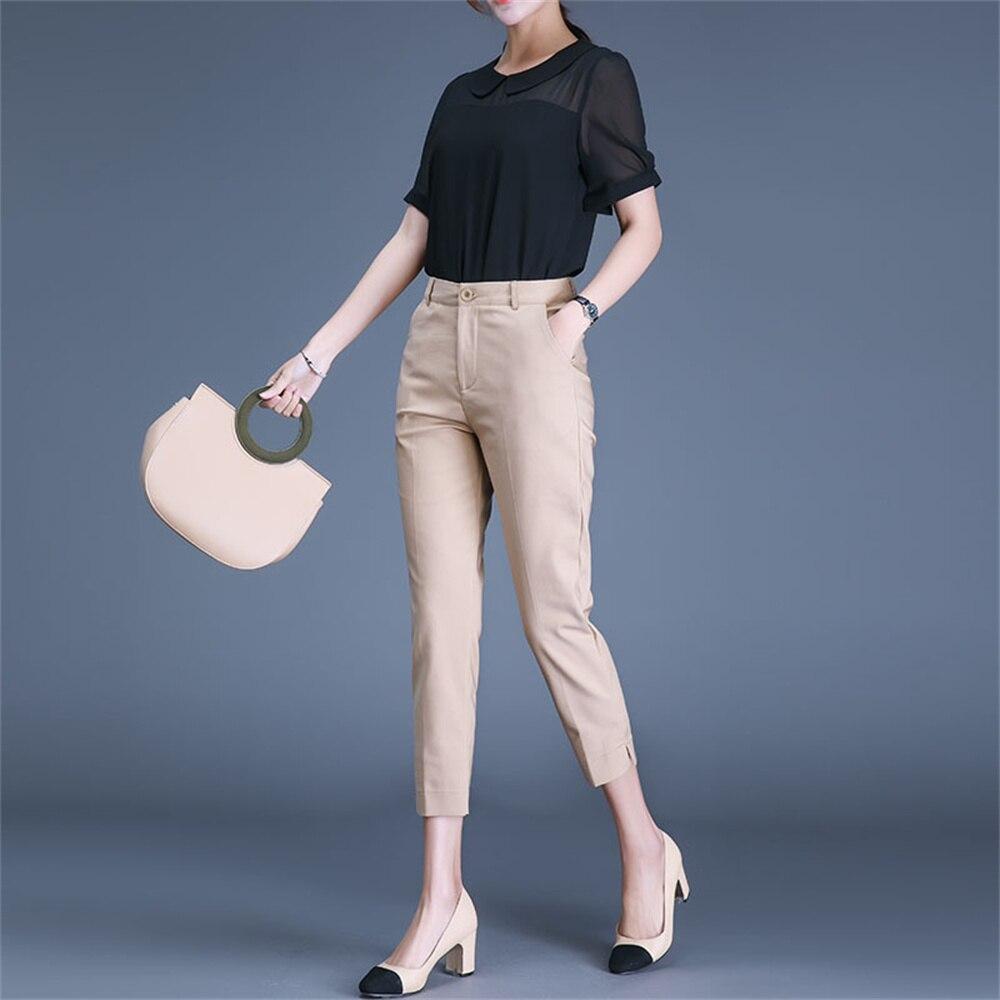 2022 Spring Autumn new Fashion simple HighWaist Slim Lady Pants Elegant High Waist leisure Straight Trousers Femal Business