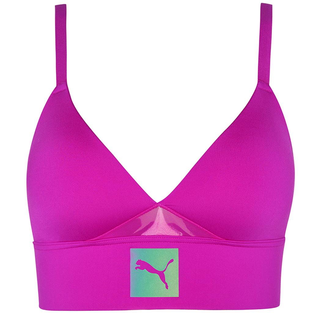 Puma Sports-BH i ensfarget med full dekning Dame-BH Lilla 701229178-002