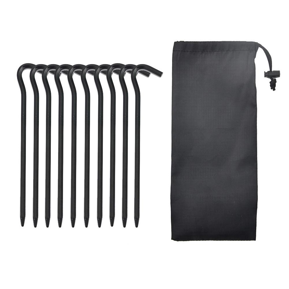 Tent Pegs Aluminum Alloy Ground Nail With Windproof Rope Buckle Set For Hammock Camping Awning Canopy