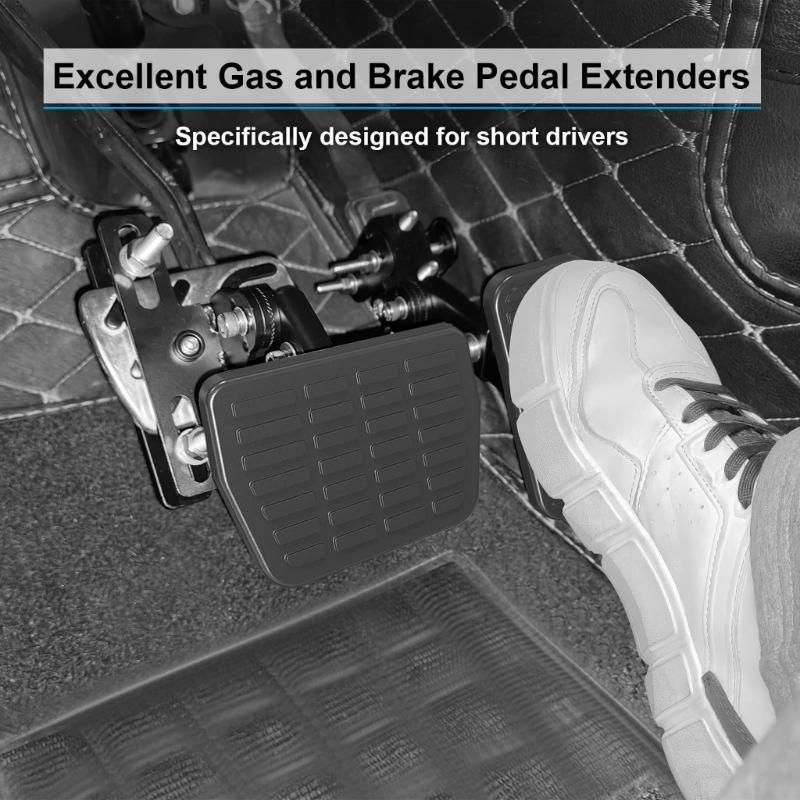 Auto Fahrzeug Rutschfeste Pedalverlängerungen Geeignet für Bremse und Gaspedal Kleine Fahrer mit Einstellbarer Länge und Winkel