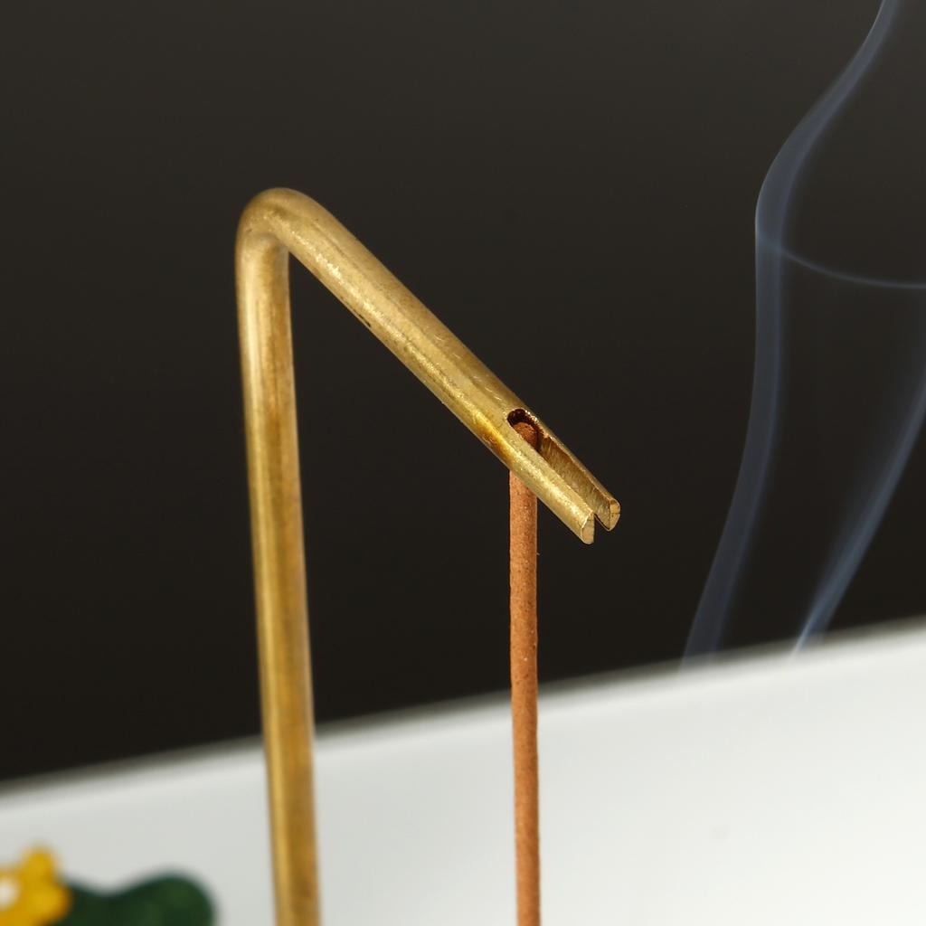 Creative Wooden Incense Burner Upside Down Brass Incense Holder Incense Plate Ash Catcher Buddhism Supplies Home Decor