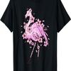 Flamingo with Pink Flamingo and Cherry Blossom and Sakura T-Shirt(1)