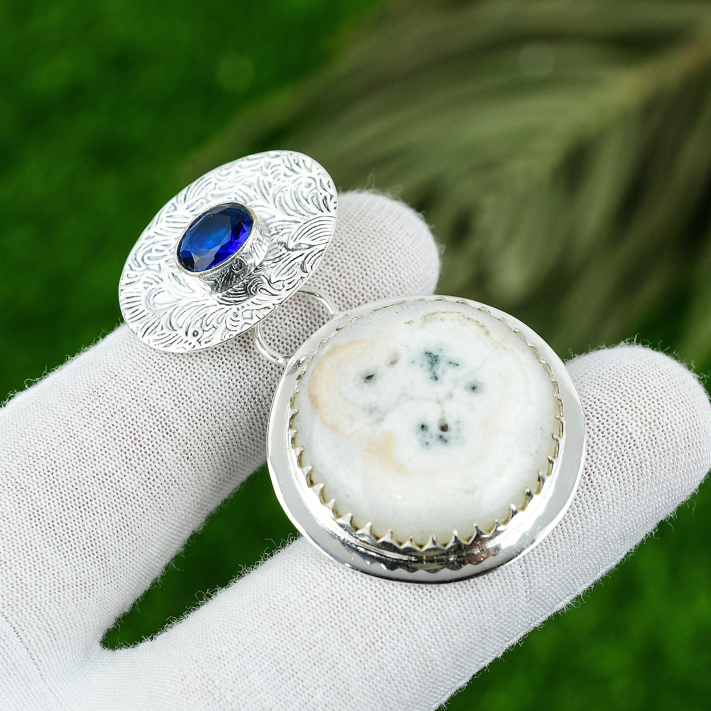 

Birthday Gift For Her Natural White Solar Quartz Gemstone Pendant 925 Silver