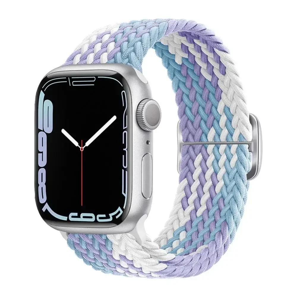 Braided Solo Loop For Apple Watch Ultra Band 40mm 44mm 41mm 38mm 49mm 45mm Elastic Nylon Bracelet iWatch Series 9 8 7 3 Se Strap