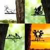 Metal Animal Sculptures for Backyard Patio Wall Decoration Birds Dogs Dragons Fairies