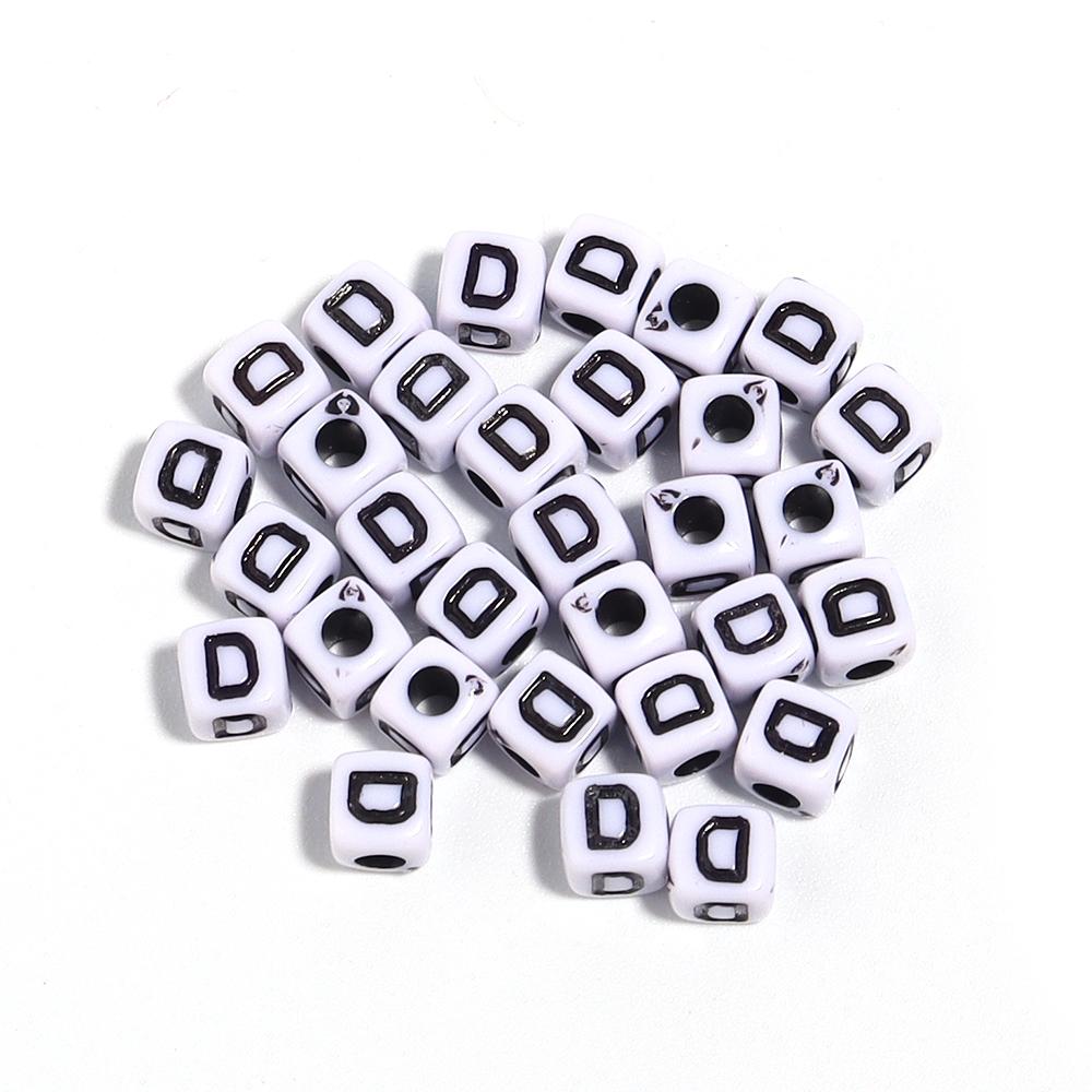 50-100Pcs White Square Acrylic Letter Beads A- Z Cube Loose Spacer Beads Alphabet Beads DIY Bracelet Jewelry Making Accessories