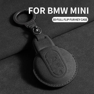 For BMW Mini Cooper JCW F54 F55 F56 F57 F60 Clubman Countryman Auto Key Fob Keychain Leather Car Remote Key Case Cover Shell