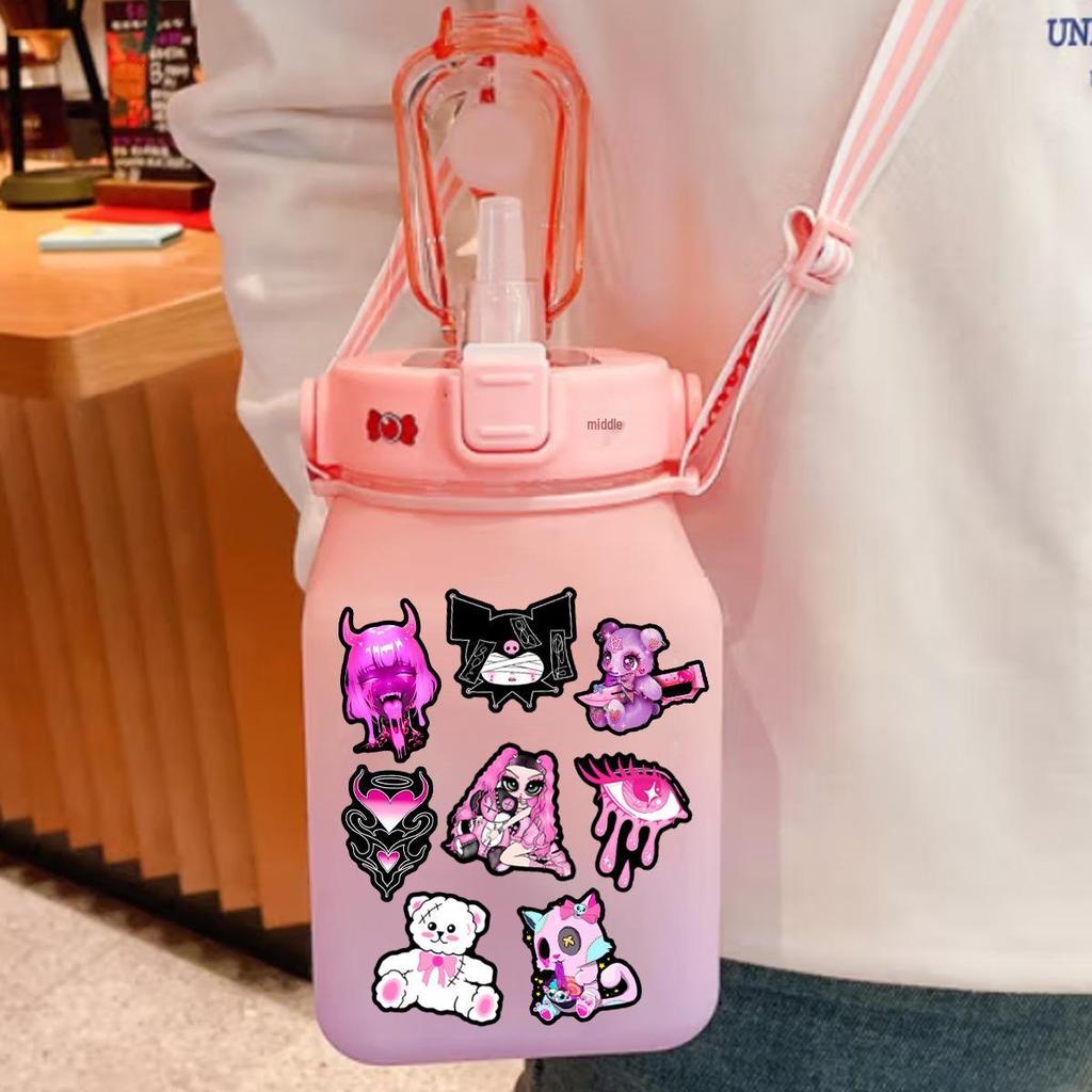 50 Trendy Dark Style Graffiti Stickers for Phone, Guitar, Tablet, Laptop - Waterproof Sheets for Girls