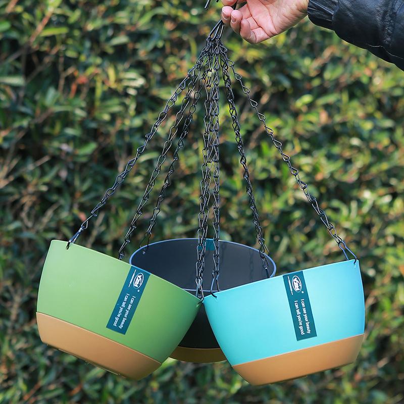 Bazin automat de aspirare a apei Coș suspendat cu lanț dublu Ghiveci de interior pentru plantare verde