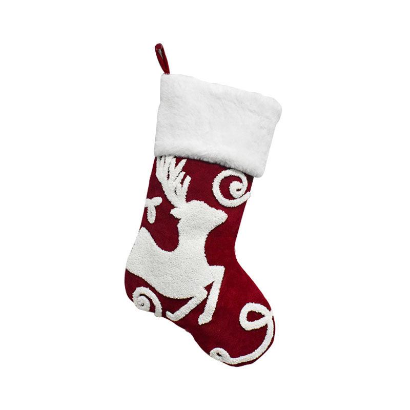 2024 3D Embroidered Snowflake & Sleigh Deer Christmas Stockings олений