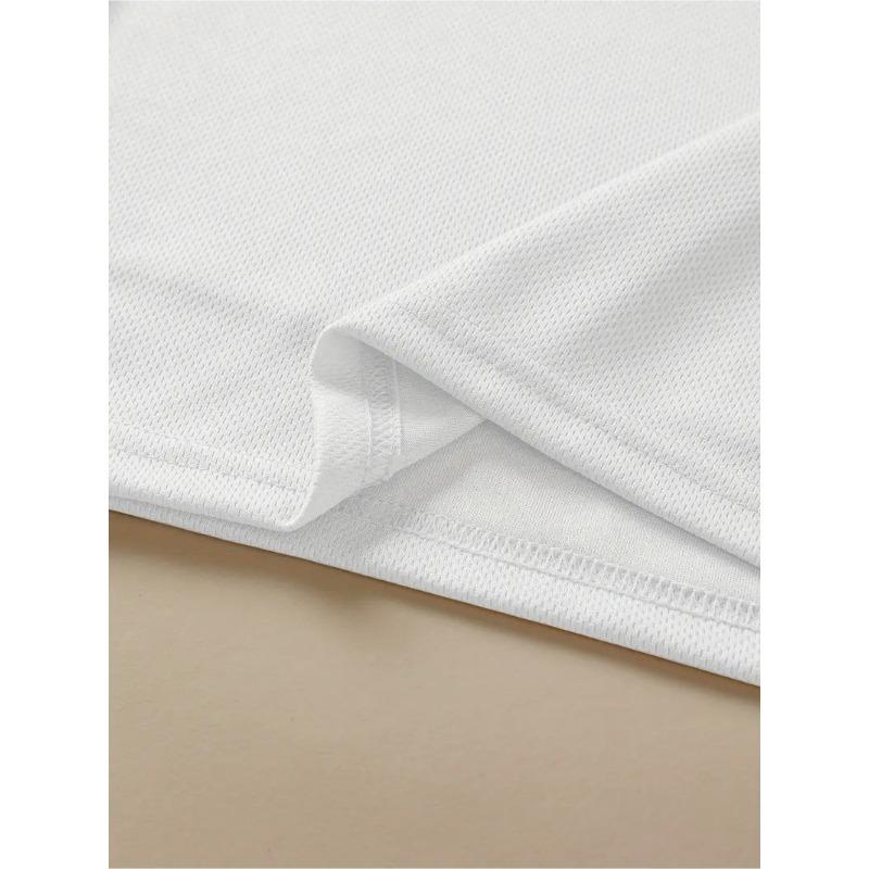 T-shirt da uomo taglia europea, Semplice e pulita, Rilassata e casual, T-shirt estiva casual a girocollo a maniche corte con motivo chitarra e linea battito cardiaco da uomo