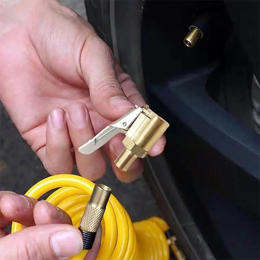 Tryska k hustilce pneumatik do auta Rychlonafukovací vzduchová pumpa Závitový adaptér Tryska Klip Ventil pumpy na huštění pneumatik Svorka Konektor Adaptér