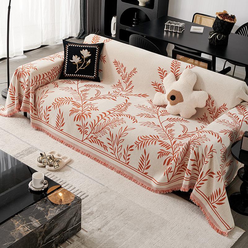 

Новый чехол для дивана из синели, двусторонний чехол на четыре сезона, универсальный цельный чехол с кисточками, комбинация один-два-три 180*130cm