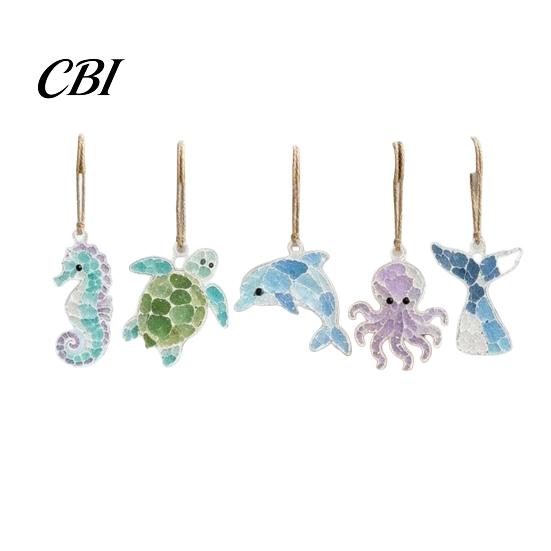 Garden Hanging Ornaments 5Pcs Acrylic Suncatcher Window Hangings, Sea Glass Collage Kit with Birds Farm Animals Marine Creature Decorations