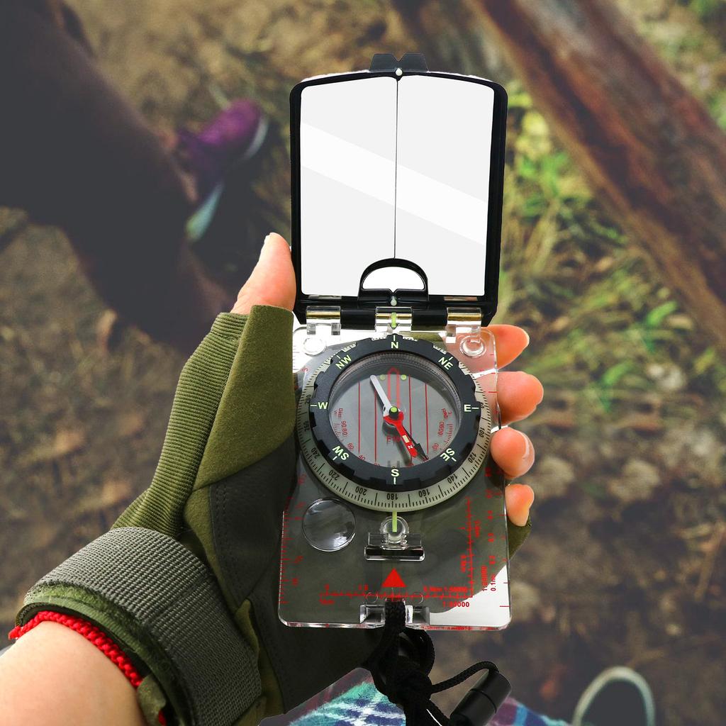 Outdoor Camping Orienteering Map Compasses Sighting Glass Compasses With Adjustable Declination and Neck Strap Easy Use