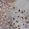 Tomoni Spring Glitter Nail Stickers: European & American Strawberry Flower Nail Art Decals