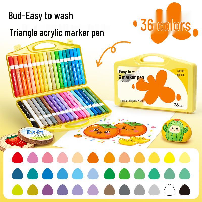 Touch Mark Kids Acrylic Marker Set - Easy-Grip Triangular Barrel