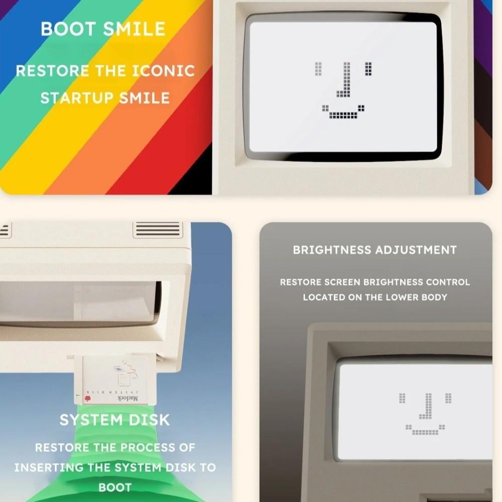 New Computer-Inspired Retro MacLock Clock Calendar Temperature Pixel Alarm Clocks Wake-Up Tool Adjustable Brightness Desk Clocks