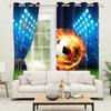 Football Soccer Theme Blackout Curtains Modern Sporty Design 2 Pcs Curtain For Bedroom Thermal Insulated Room Darkening Drapes