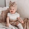 3Pcs/Set Bow Baby Fetal Cap 0-12 Months Newborn Turban Hat Indian Cap Baby Hat Socks Set  Autumn