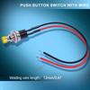 12Pcs 1A 250V AC 2 Pins SPST 6 Colors Normal Open Mini Momentary Push Button Switch with Pre-soldered Wires PBS-110-X6C