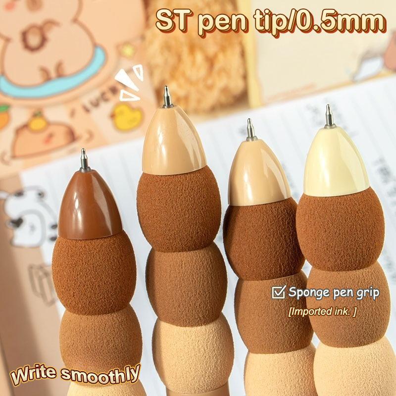 4Pcs Kawaii Capybara Panda Gel Pens Writing Smooth Pens Cartoon Pressing Neutral Pens Aesthetic Stationery Office Supplies Gifts