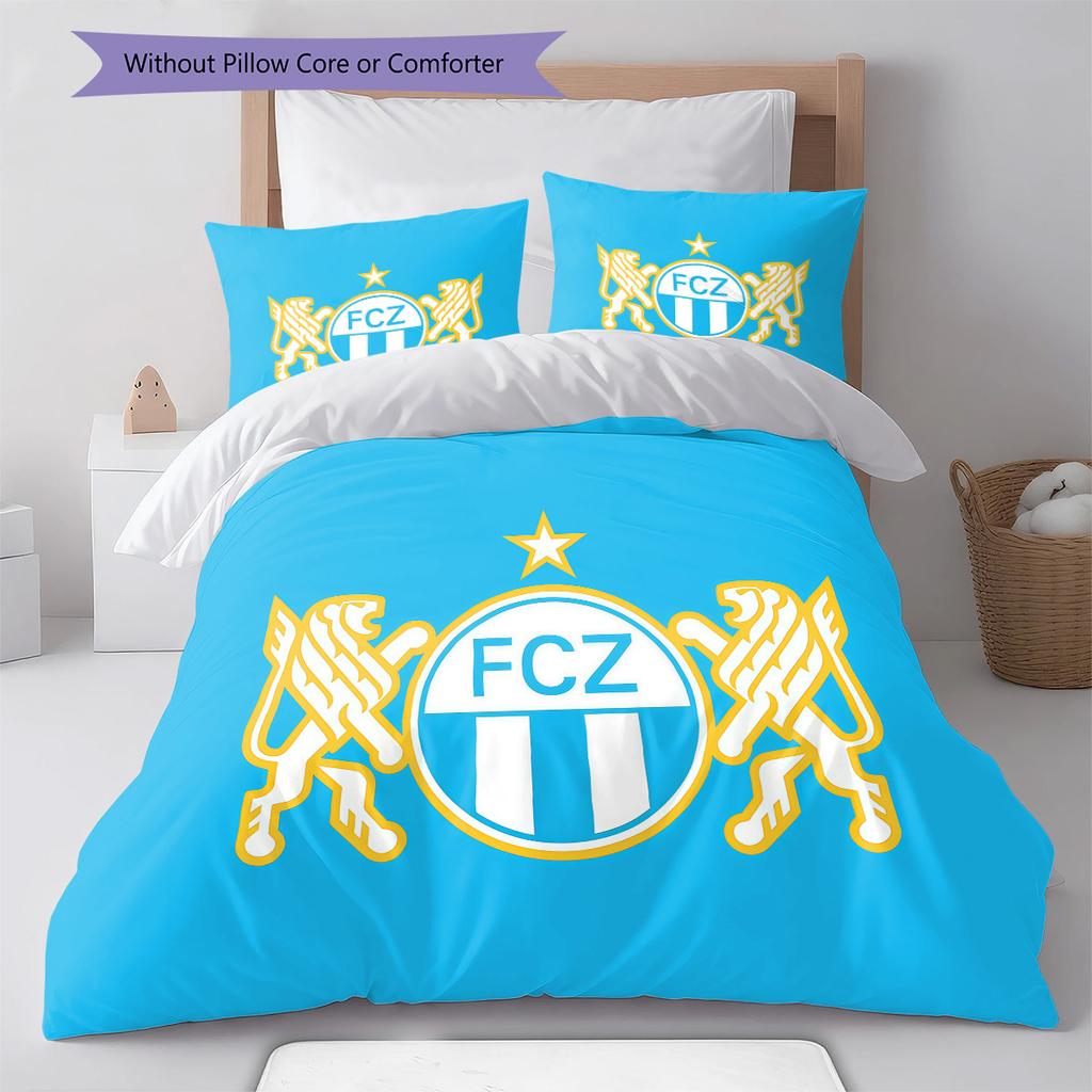 FC Luzern  Pattern Bedding Quilt Set Quilt Cover Pillowcase Home Decoration Birthday Gift (1 * duvet cover + 2 * pillowcase, without core)