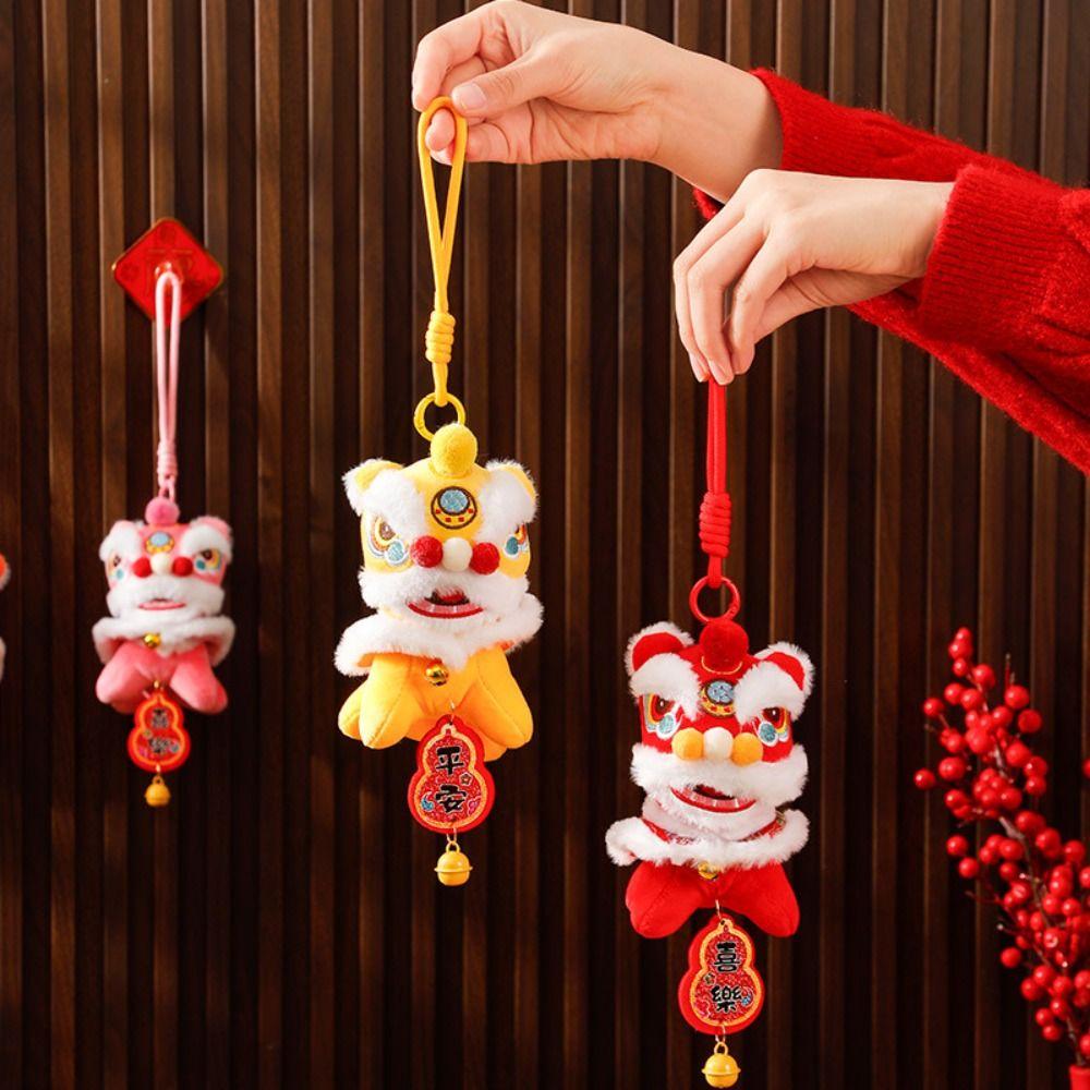 Bell Lion Dance Pendant Fortune Character Chinese New Year Gift  2026 Spring Festival