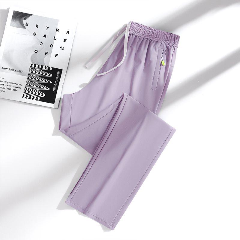 Ice Silk Quick-Drying Breathable Elastic Ankle Pants for Men and Women - Summer Outdoor Wear