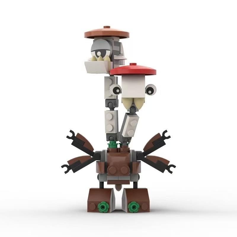 Non-Toxic Moc Set Of Double Ended Mushroom Paste Cartoon Toys Compatible With Building Block Models And Ornaments
